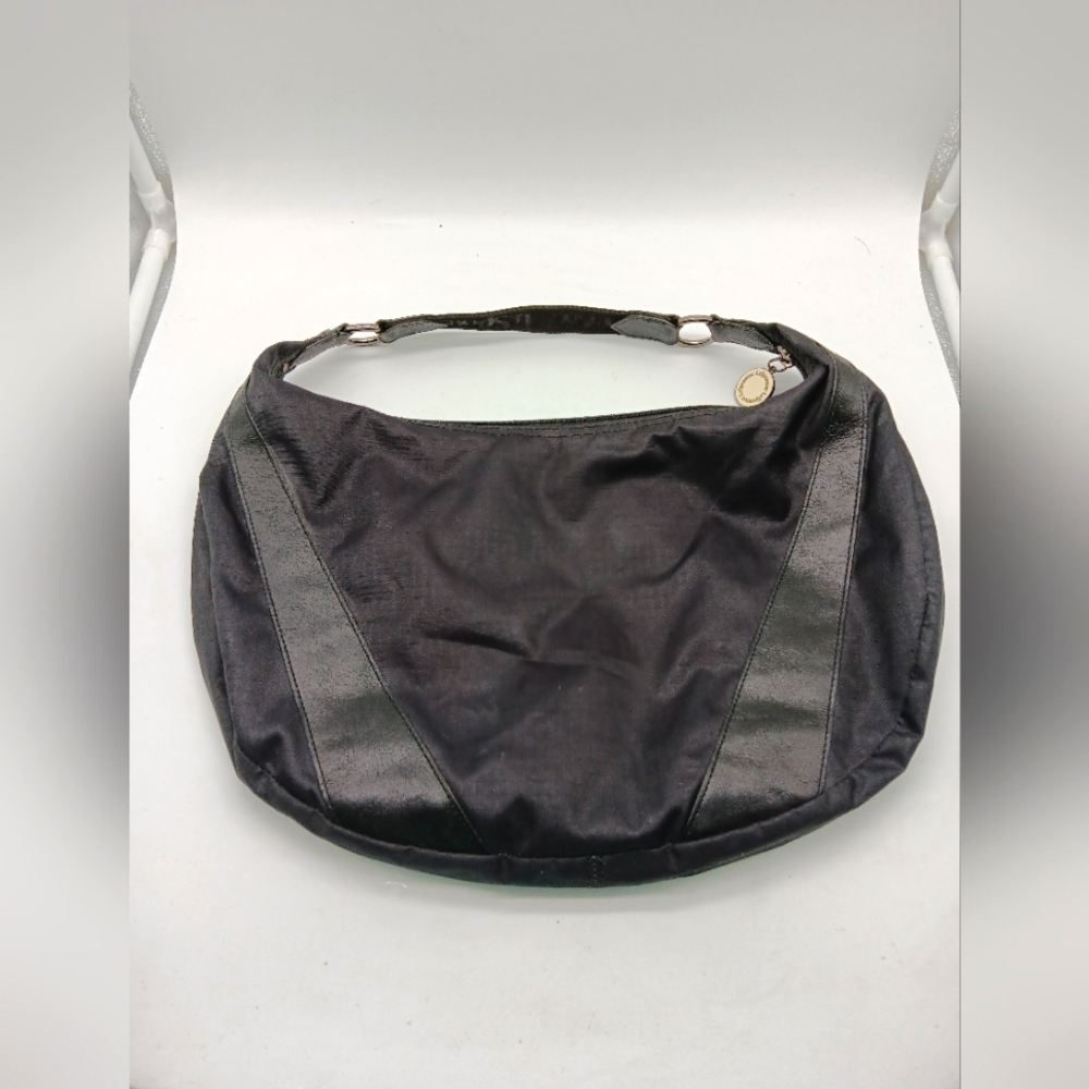 Rare LeSportsac half Moon black tote bag shoulder bag nylon purse.